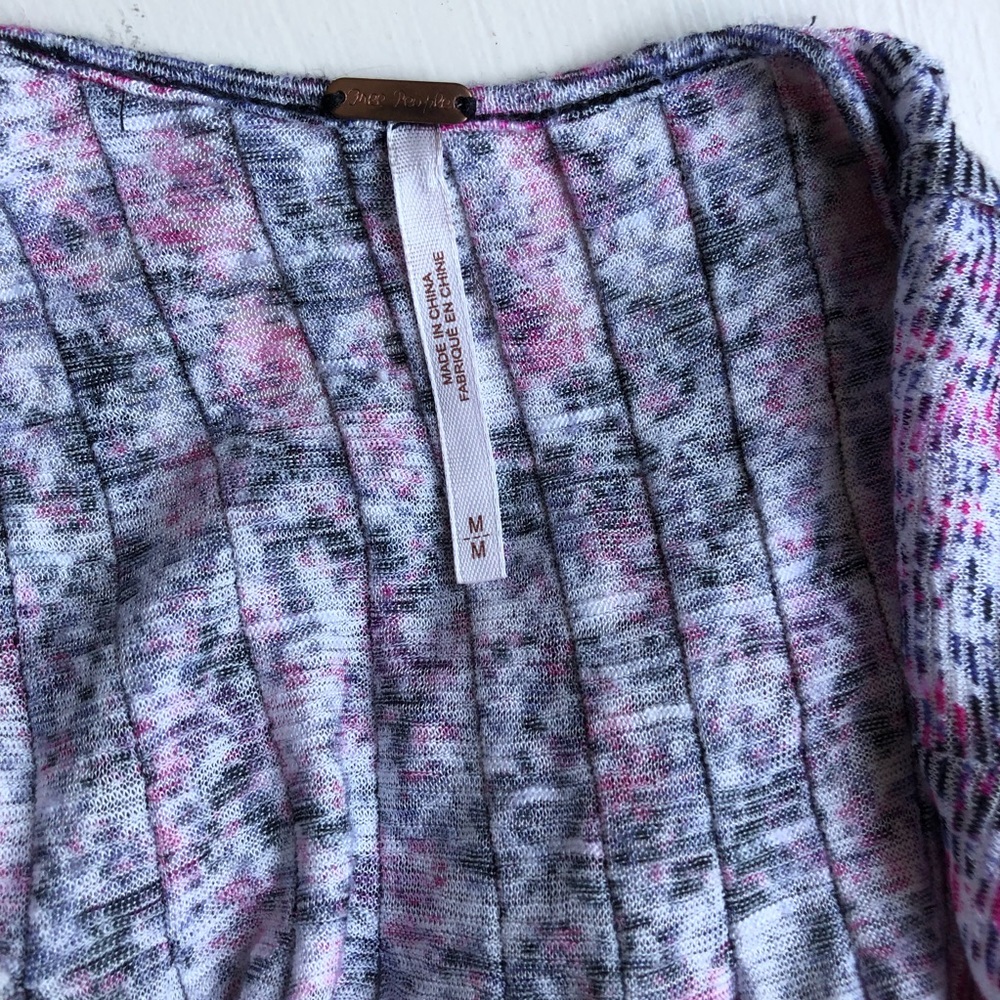 Free People Pink and Gray Lacy Tank - Picture 4 of 4